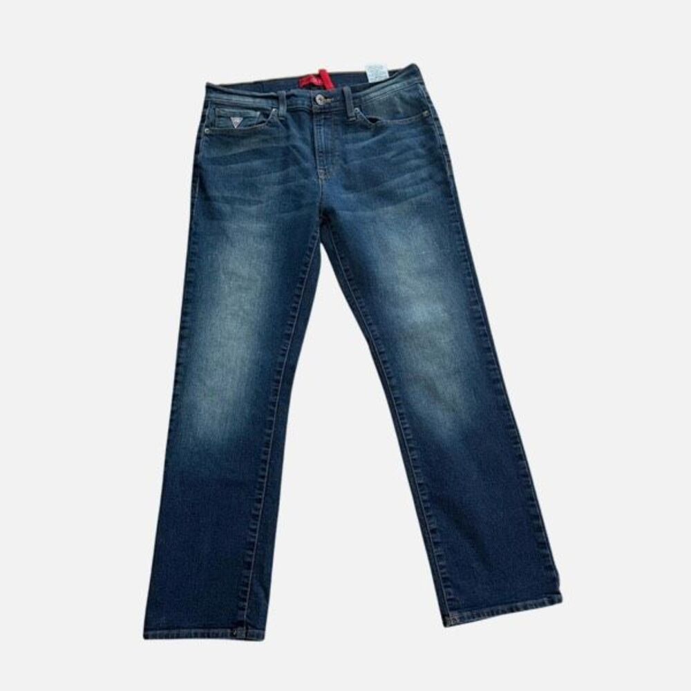 Guess Lincoln Slim Straight Jeans Mens 33x30 Blue Medium Wash Denim